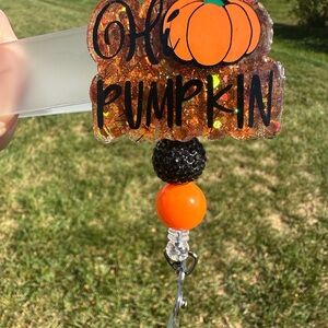 Hi Pumpkin Glitter Badge Reel